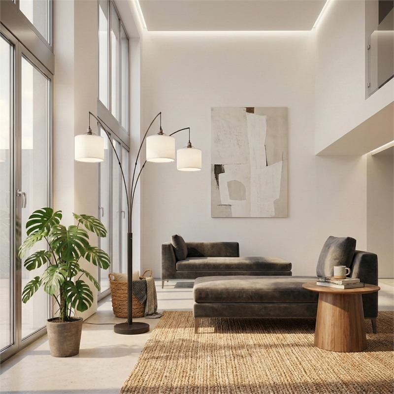 Magnificent Illumination Black Metal Floor Lamp