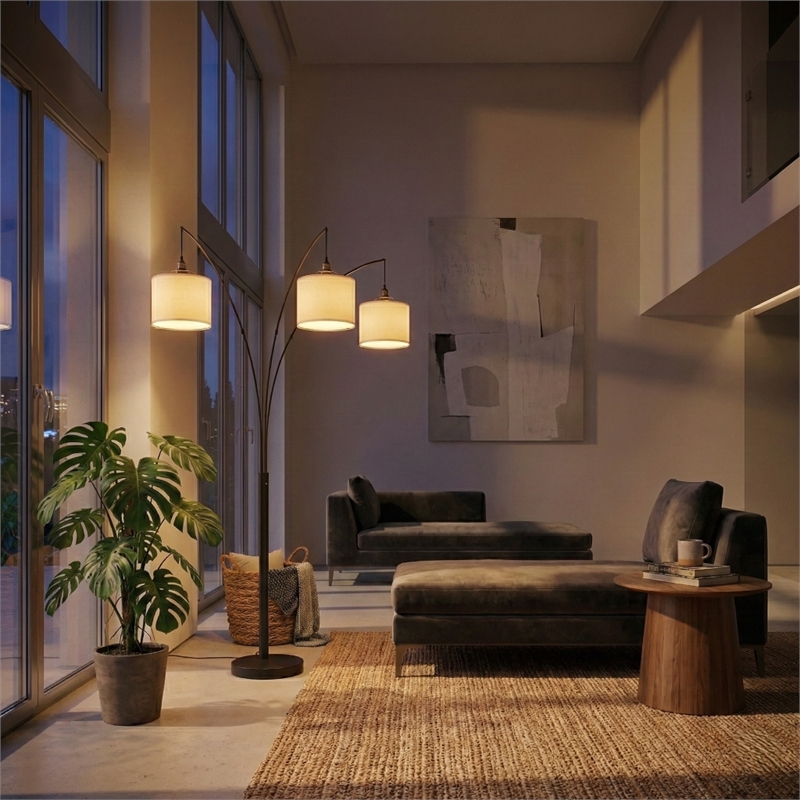 Magnificent Illumination Black Metal Floor Lamp