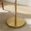 Radiant Horizon Wood Rattan Tube Gold Metal Brass Floor Lamp