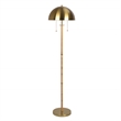 Twin Shine Two-Light Brass Metal Floor Lamp