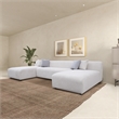 Aurelia Mid-Century Modern U-Shape Cream Chenille Corner Sectional Sofa