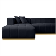 Sienna Mid-Century Modern U-Shaped Velvet Corner Sectional Sofa in Black