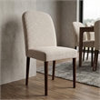 Minka Japandi Style Solid Wood Beige Fabric Upholstered Comfort Dining Chair