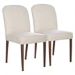 Minka Japandi Style Solid Wood Beige Fabric Upholstered Comfort Dining Chair