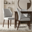Mira Modern Solid Wood Linen Fabric Upholstered Comfort Dining Chair in Gray