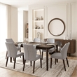 Mira Modern Solid Wood Linen Fabric Upholstered Comfort Dining Chair in Gray