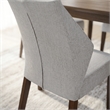 Mira Modern Solid Wood Linen Fabric Upholstered Comfort Dining Chair in Gray