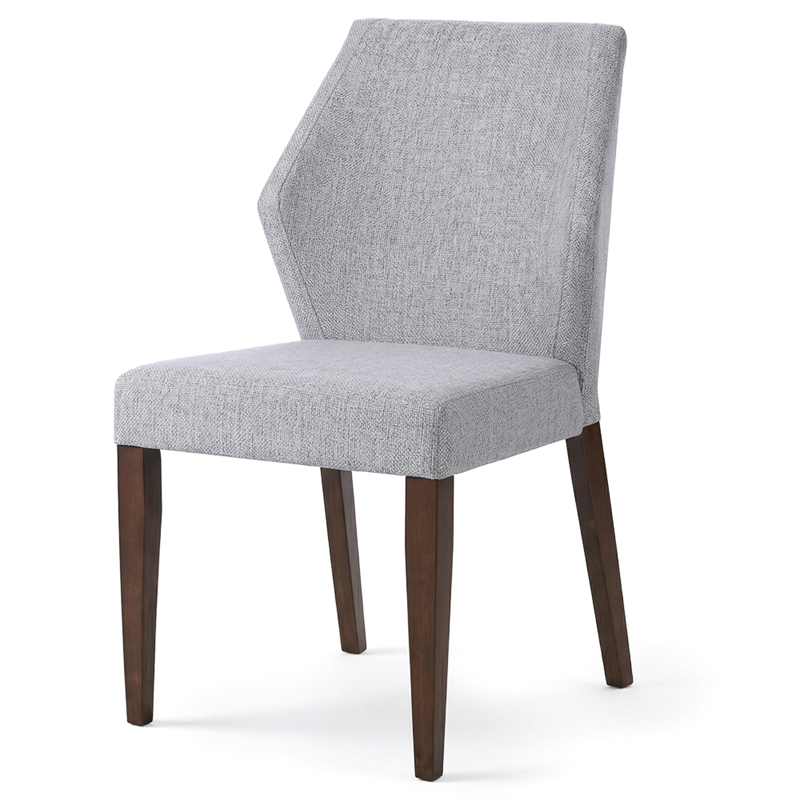 Mira Modern Solid Wood Linen Fabric Upholstered Comfort Dining Chair in Gray