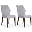 Mira Modern Solid Wood Linen Fabric Upholstered Comfort Dining Chair in Gray