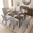 Mira Modern Solid Wood Linen Fabric Upholstered Comfort Dining Chair in Gray