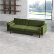 Kearney Mid-Century Tufted Tight Back Velvet Upholstered Sofa in Olive Green