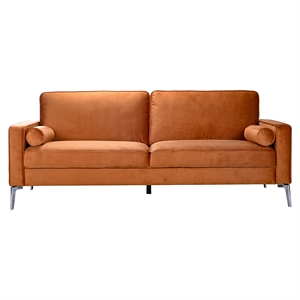Dune Mid Century Modern Velvet Living Room Couch in Burnt Orange