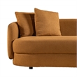 Asprey 3-Piece Symmetric Corner Fabric Sectional Sofa in Cognac Tan Boucle
