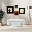 Alya Mid-Century Japandi Ivory Boucle Fabric Upholstered Storage Ottoman Bench