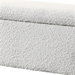 Alya Mid-Century Japandi Ivory Boucle Fabric Upholstered Storage Ottoman Bench
