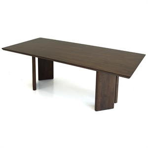 Ayane 86.6&quot Solid Wood Rectangular Dining Table in Walnut