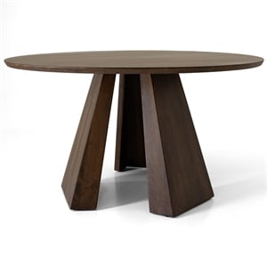 Aoba 53.1&quot Solid Wood Round Dining Table in Walnut