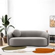 Elisa Mid Century Modern Living Room Soft Leather Curvy Sofa in Gray