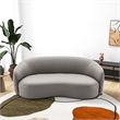 Elisa Mid Century Modern Living Room Soft Leather Curvy Sofa in Gray