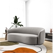 Elisa Mid Century Modern Living Room Soft Leather Curvy Sofa in Gray