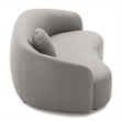 Elisa Mid Century Modern Living Room Soft Leather Curvy Sofa in Gray
