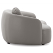 Elisa Mid Century Modern Living Room Soft Leather Curvy Sofa in Gray