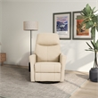 Madewell Genuine Leather Swivel Gliding Recliner in Beige