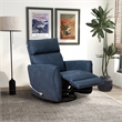 Adalyn Microsuede Fabric Linen Swivel Gliding Recliner in Midnight Blue