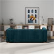 Rica Mid Century Modern Style Tuxedo Arm Velvet Living Room Sofa in Blue