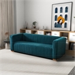 Rica Mid Century Modern Style Tuxedo Arm Velvet Living Room Sofa in Blue