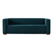 Rica Mid Century Modern Style Tuxedo Arm Velvet Living Room Sofa in Blue