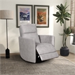Tenley Microsuede Fabric Linen Swivel Gliding Power Recliner in Latte