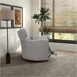 Tenley Microsuede Fabric Linen Swivel Gliding Power Recliner in Latte