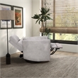 Tenley Microsuede Fabric Linen Swivel Gliding Power Recliner in Latte