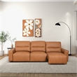 Harlow Genuine Leather Triple Power Convertible Sofa / Sofa Bed in Cognac Tan