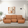 Harlow Genuine Leather Triple Power Convertible Sofa / Sofa Bed in Cognac Tan