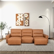 Harlow Genuine Leather Triple Power Convertible Sofa / Sofa Bed in Cognac Tan