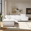 Belmar White Boucle Fabric Power Reclining Symmetrical Sectional Sofa
