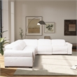 Belmar White Boucle Fabric Power Reclining Symmetrical Sectional Sofa