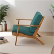 Lonnie Mid Century Modern Turquoise Fabric Linen Upholstered Accent Armchair