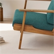 Lonnie Mid Century Modern Turquoise Fabric Linen Upholstered Accent Armchair