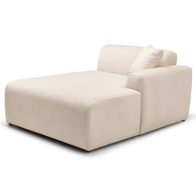 Chapman Corduroy Fabric Living Room U-Shaped Corner Sectional Sofa in Cream