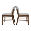 Leonard Boucle Fabric Dining Room & Kitchen Chair in Light Gray (Set of 2)