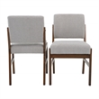 Leonard Boucle Fabric Dining Room & Kitchen Chair in Light Gray (Set of 2)