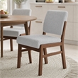 Leonard Boucle Fabric Dining Room & Kitchen Chair in Light Gray (Set of 2)