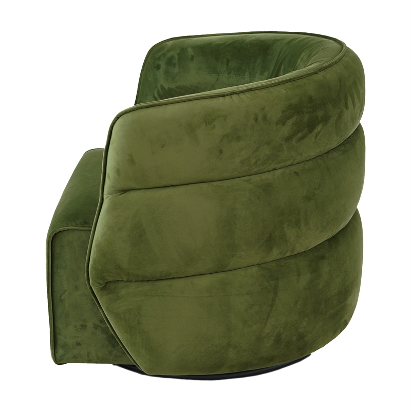 Astra Mid-Century Modern Velvet Upholstered Swivel Chair in Green