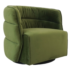 Astra Mid-Century Modern Velvet Upholstered Swivel Chair in Green