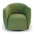 Cassilda Mid-Century Modern Velvet Upholstered Swivel Chair in Green