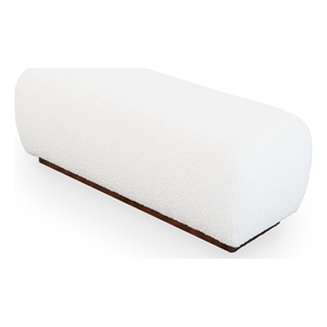 Kouki 47&quot Japandi Style Luxury Modern Boucle Fabric Bench in Ivory