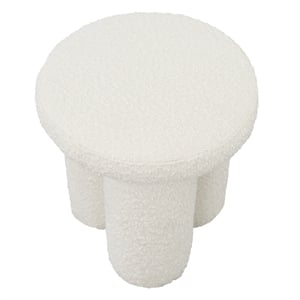 Eito 16&quot Japandi Style Luxury Modern Boucle Fabric Stool in Ivory